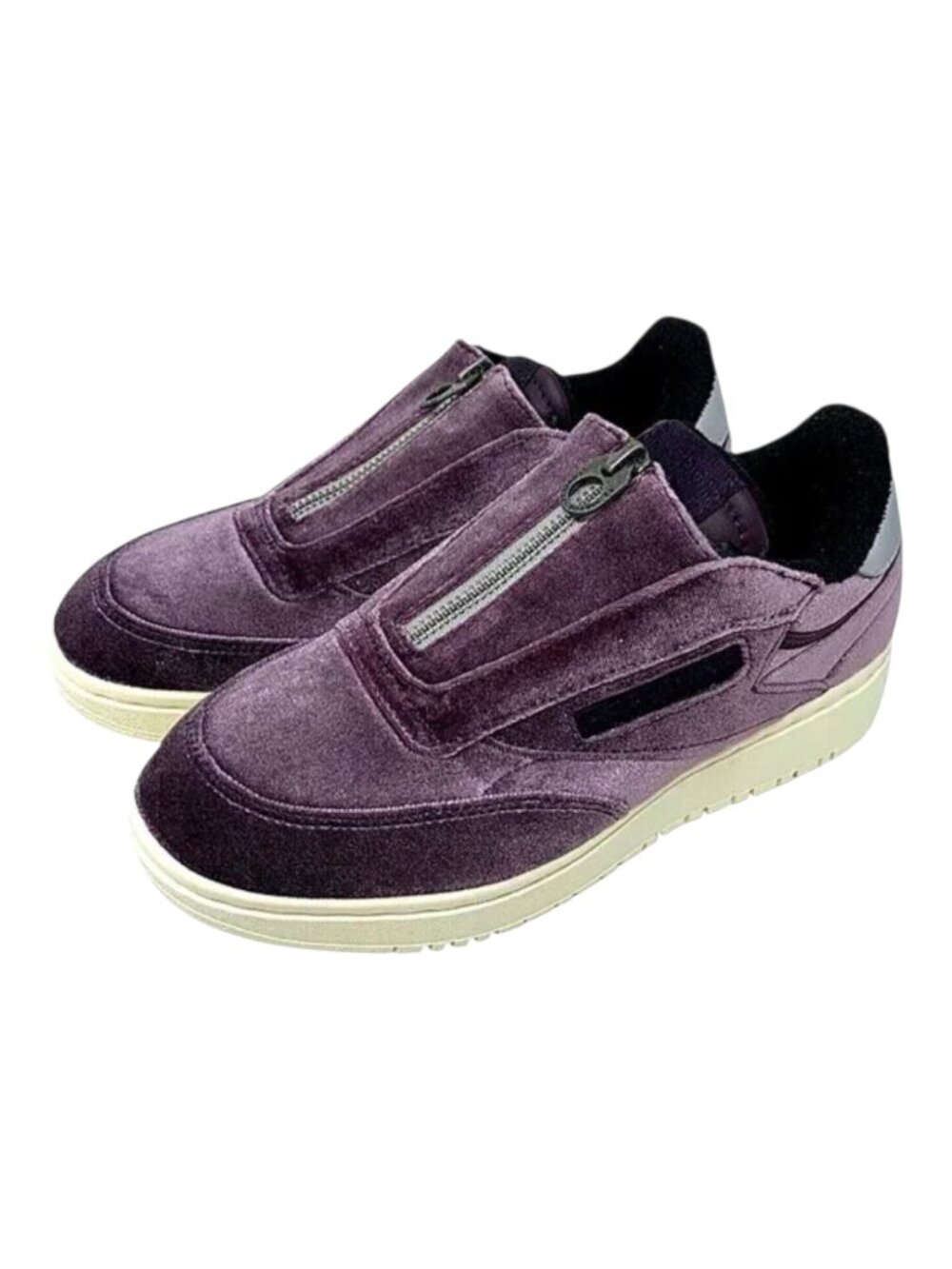 Reebok NWT Club C Double Zip Purple Velvet Platform Sneakers Alt/Whimsigoth - 8